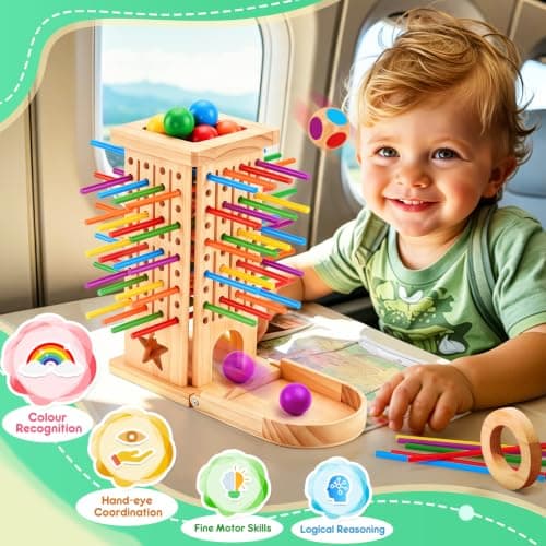 Kitojoy Montessori Toys Wooden Board Game for Kids Age 3+, Travel Games — view 6