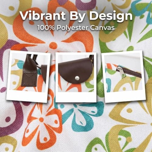 NIFTYY Foldable Zipper Tote Bag for Women – Waterproof Reusable Shopping Bag, Portable Travel Beach Gym Bag with Pocket, Compact Foldable Handbag for Grocery, Travel, Holiday, Pool (colorful) — view 6