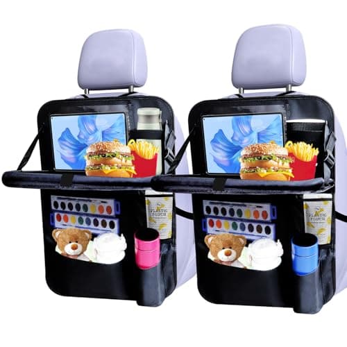 rzoixuur Backseat Car Organizer(2-Pack),9 Storage Pockets, Car Organizer with Tablet Holder,car Travel Essentials for Long Tripscar Organizers and Storage