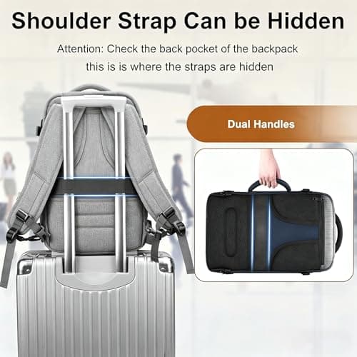 MATEIN for New Expandable Ryanair Cabin Bags 40x30x20 Underseat, Travel Rucksack Cabin Size, Ryan Air Bag 40x30x20, Under Seat Flight Backpack, Hand Luggage Backpack for Travelling, Grey — view 4
