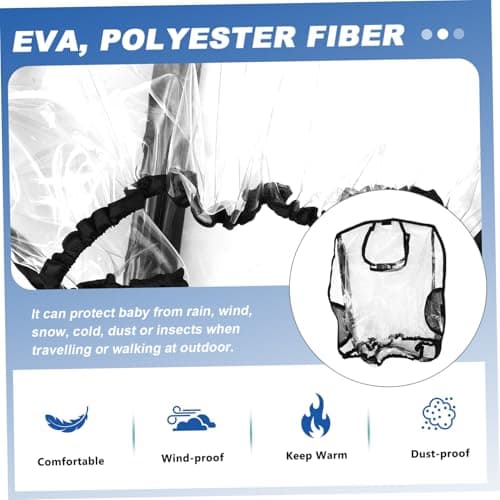 LOLIPPYY Waterproof Baby Carrier Stroller Rain Cover for Toddlers Outdoor Travel, Boys and Girls Friendly Eva and Polyester Fiber Material, Practical Windproof and Odorless Shield — view 3