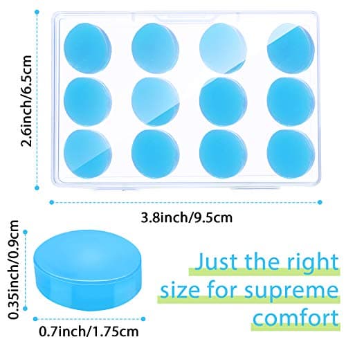 Frienda 36 Pair Silicone Ear Plugs for Sleeping, White, Blue, Green — view 2