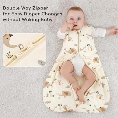 Yukkidds Baby Sleeping Bag 1.5 Tog, Cotton Sleep Sack 0-6 Months — view 3