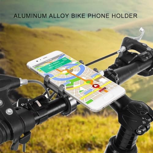 Agatige Bike Phone Holder for 50-100mm/2.0-3.9in Smartphones, Adjustable Motorbike Scooter Dirt Handlebar Phone Clip Bicycle Smartphone Mount Holder Stand for 31.8mm/25.4mm/22.2mm Handlebar (Silver) — view 4