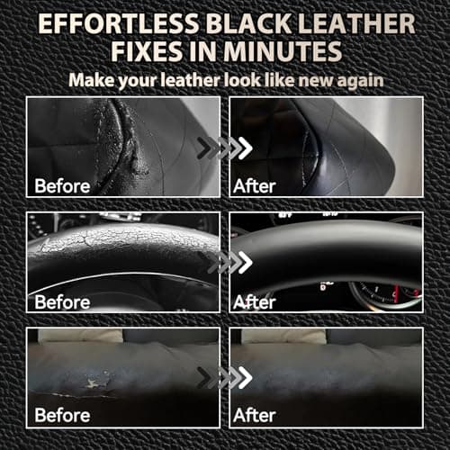 Black Leather Repair Kit for Furniture, Leather Car Seat Repair Kit, Easily Restore Car Interior, Sofa, Jacket, Restore Any Material with Super Easy Instructions to Fix Scratches, Tears, Holes — view 3