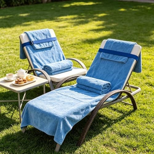 4 Pcs Towel Bands for Sun Loungers,Sun Loungers Towels Band,Elastic Towel Straps,Beach Towel Bands for Sun Loungers,for Pool Beaches and Outdoor Use — view 5