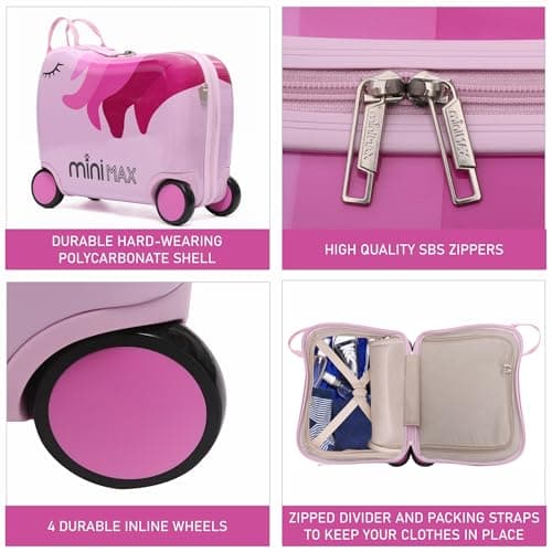 MiniMax Kids Ride On 4 Wheel Cabin Suitcase 45x36x20 — view 2