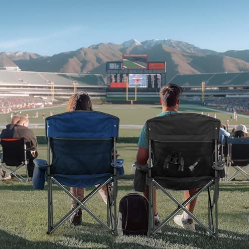 OVERMONT 227kg Oversized Camping Chair for Adults, Black — view 2