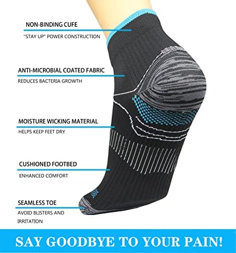 XIMISUN 7 Pairs Compression Socks for Women & Men Plantar Fasciitis Relief Foot Pain, Arch Support- Upgraded Sport Compression socks Best for Athletic Running Medical Pregnant — view 3