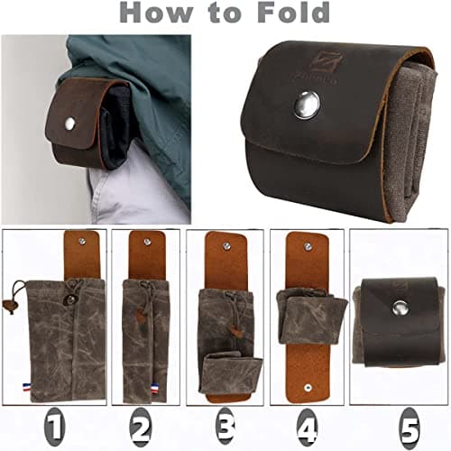 Waxed Canvas Foraging Pouch for Hiking, Black — view 4