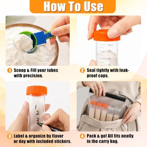 YINGENIVA Protein Powder Dispenser Container Set for Gym Fitness Travel — view 5