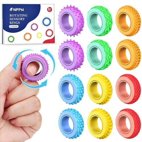 Fidget Rings for Kids & Adults – 12pk Sensory Spinner Toys