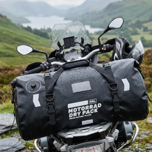 Snnozy 66L Motorbike Saddle Bag,Motorcycle Travel Luggage with 4 Strap