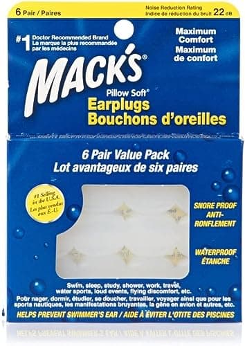 Mack's Pillow Soft Silicone Putty Ear Plugs 6 Pairs Value Pack (2 Packs (12 Pairs), White)
