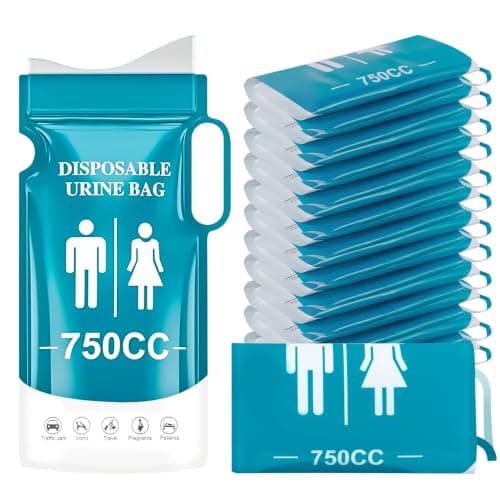 Veebmys Camping Toilet Bags Set, 12 Disposable Urine Bags 750ml, Portable Emergency Pee Bags with Handles for Men, Women, Kids and Pregnant, Travel Urinals for Hiking, Camping and Road Trips
