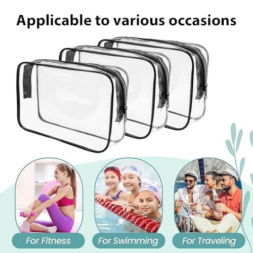 20 Pcs Clear Makeup Bags Bulk, Toiletry Bag with Zipper, PVC Travel Pouch — view 3