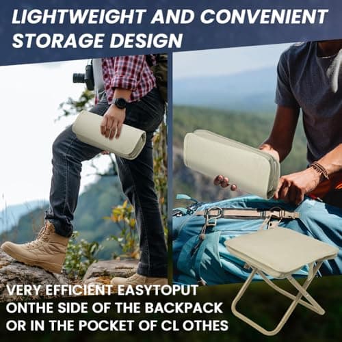 OFFCUP Folding Stool, Mini Outdoor Camping Stool with Zippered Carrying Bag — view 6