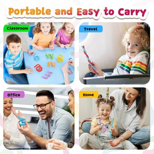 ddLUCK Fidget Toys for Kids Adults, 6 Pack Sensory Sticks with ADHD Autism — view 6