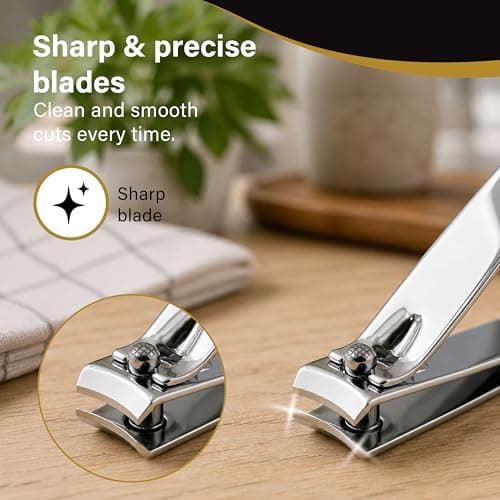 DID Nail Clippers Set, Stainless Steel Fingernail & Toenail Cutter Kit, Sharp Precision Nail Trimmers for Men & Women Grooming - Durable, Easy-to-Use & Travel Friendly, 3 Size Pack (5cm, 6cm, 7.5cm) — view 3