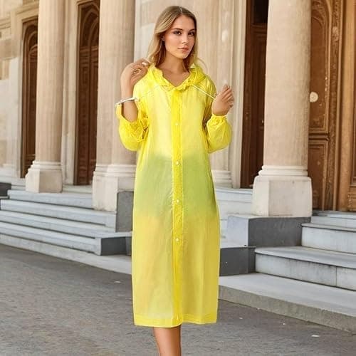 Boolavard Adult Unisex Reusable Waterproof Rain Coat Portable Rain Jacket Poncho for Outdoor 150 * 65cm (UK, Alpha, One Size, Regular, Regular, Black) — view 3