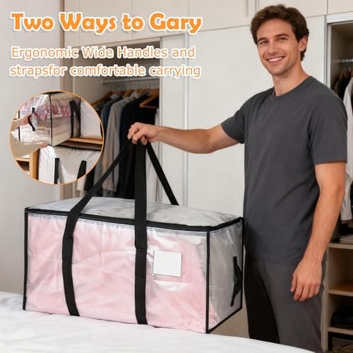 Goodaily Moving Bags, 8 Pack 88L, Waterproof PE Bags with Handles — view 4