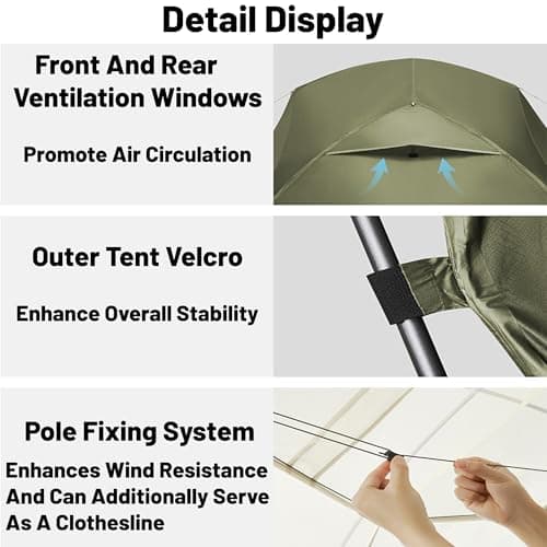 Naturehike Mongar Pro Ultralight Tent 2.21kg/4.87bs,3 Person Backpacking Tent,Waterproof & Quickly Build,4 Modes Of Use,20D Nylon Wind Resistant,Outdoor Hiking Tents with Front Porch(Green) — view 2