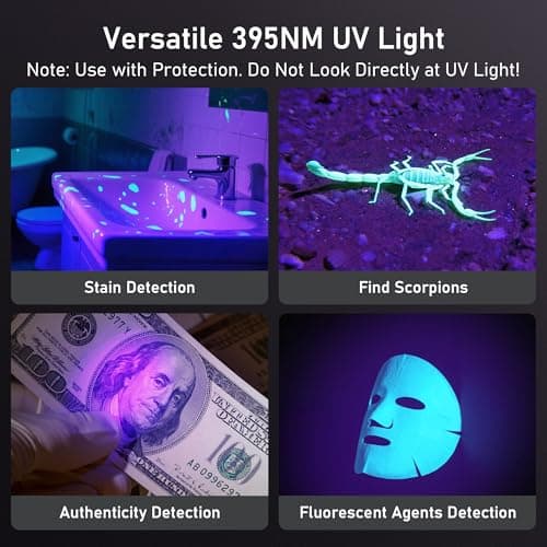 LED Torch/UV Torch Rechargeable 2 in1,Laitver 2000L Super Bright Flashlight — view 5