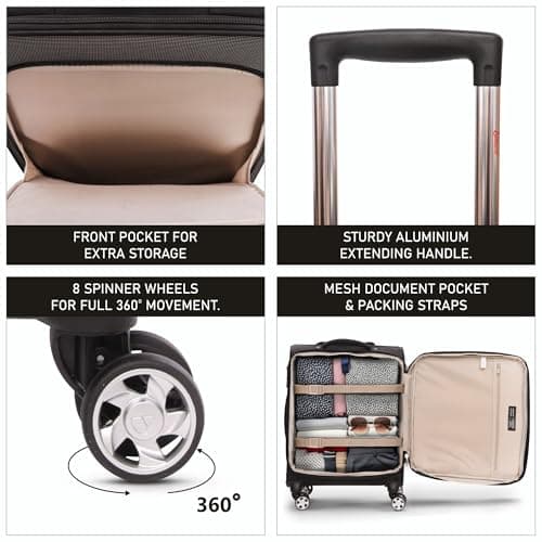 Aerolite 55x40x20 Expandable 8 Wheel Ryanair Priority Cabin Suitcase — view 4