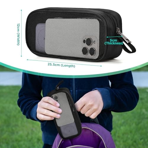 Portable Travel Organiser Bag – Slim Mesh Compact Case for Charger, Cables & Power Bank & Electronics & Accessories (Black) — view 5