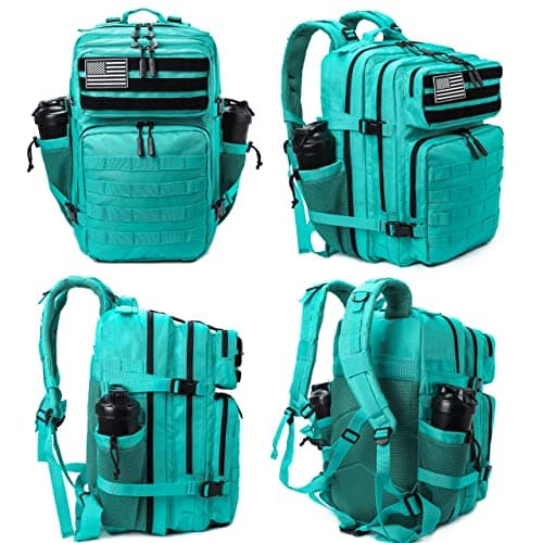 LHI Military Tactical Backpack for Men and Women 45L Large waterproof Rucksack for School, Hiking, Trekking, Hunting(lake blue) — view 3