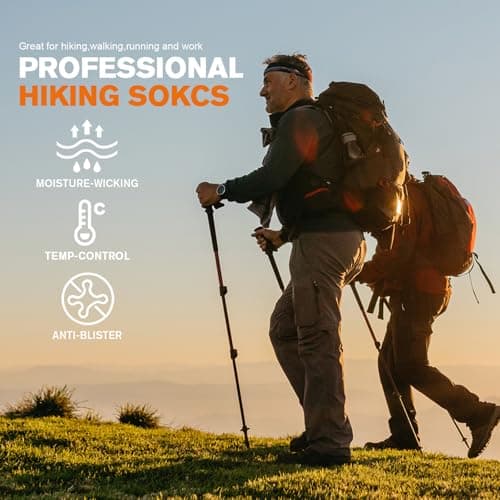 Niorasen Merino Wool Hiking Socks for Men & Women, Thick Cushioned Walking Socks, Seamless & Breathable Anti-Blister Crew Socks for Sports, Running, Outdoor, Work, Cycling, Trekking,3 Pairs Unisex — view 5
