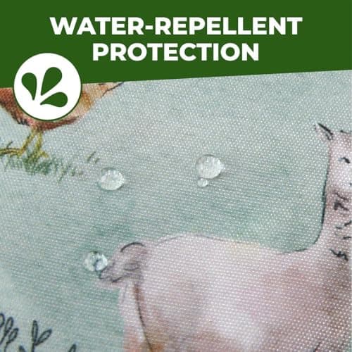 ECO CHIC Lightweight Foldable Insulated Lunch Bag Water Resistant Cooler Bag (Farm Animals Sage) — view 5