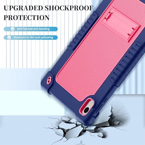 Kebiory for Onn 12.1 inch Tablet Pro 100146663 Case 2024 Friendly Case with Shoulder Strap Stand for New Walmart Onn 12.1 inch Tablet Pro 2024 Model Cover (NavyPink) — view 5