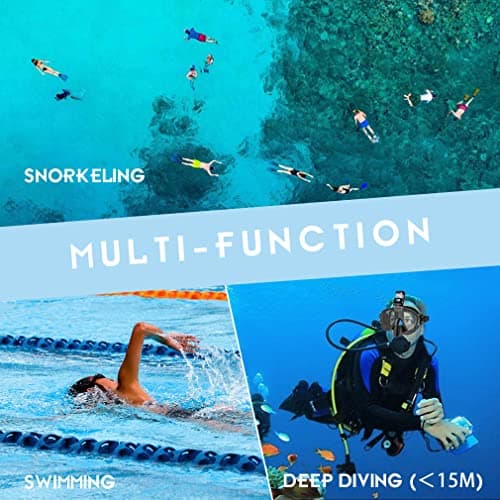 Opurtdor Adults Snorkel Mask Set - Dry Anti-fog Half Face Mask with Panoramic Wide View and Anti-Leak Swimming Goggles for Adults — view 6