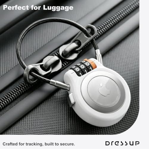 UP Security Lockable AirTag Holder with Combination Lock, Metal AirTag Case Compatible with Apple Finder, Secure GPS Tracker Tag Case for Vehicles, Luggage, Suitcase, Backpack, Bike, Scooter Tracking — view 6