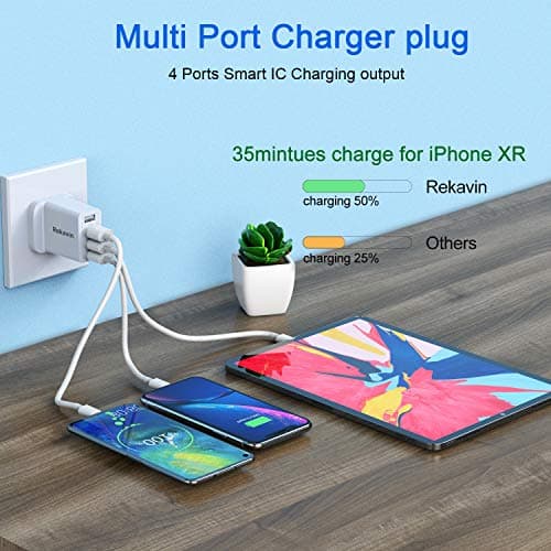 USB Plug,Multi USB Charger Plugs Adaptor UK Phone Plugs with 4 USB Port — view 4