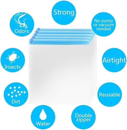 Compression Bags for Travel, 15-Pack Vacuum Storage Bags (5S/5M/5L) Roll-Up Space Saver Bags, No Need For Vacuum Machine Or Pump, Reusable Vacuum Travel Storage Bag — view 4