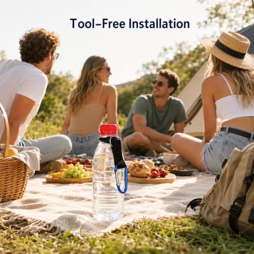 Hpmjz 5 Pack Water Bottle Holder Silicone Water Bottle Hook Carabiner Clip — view 6
