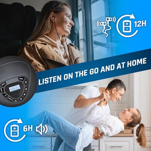 KLIM Speaker - Bluetooth CD Player With Speakers - New Version - Discman - Rechargeable Battery - Portable CD Player With Headphones - Portable - SD Card - AUX - Ideal for Car, Home — view 4