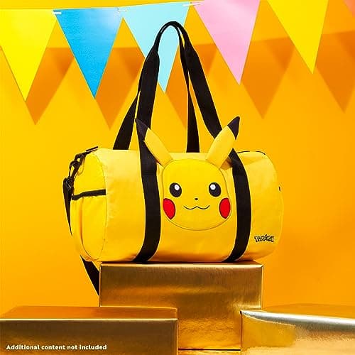 Pokemon Travel Bag for Kids Gym Bag Overnight Pikachu Sports Football Kit Holdall Bag Hand Luggage Bag Gifts for Boys (Yellow 3D Ears) — view 2