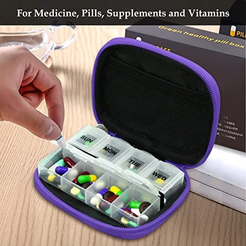 Serfeymi Weekly Pill Box Organiser Travel Tablet Medicine Organiser 7 Day — view 5