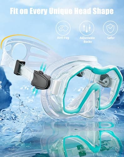 Lealinga Snorkel Set Adults 2Pack, Panoramic View Snorkel Mask — view 3