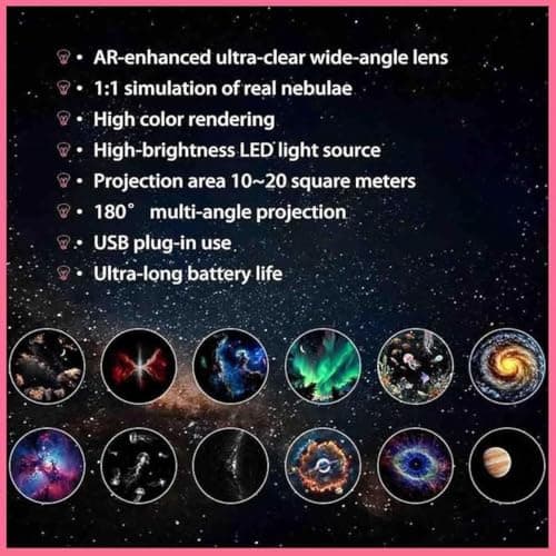QUXVUIS Mini Star Projector Lamp USB Powered for Bedroom,3pc Slides — view 3