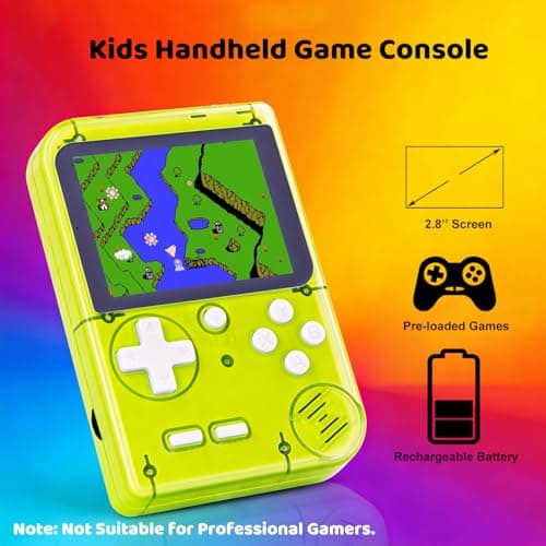 Handheld Game Console for Kids Pre-loaded 289 Video Games, Travel-friendly Retro Game Console with 2.8" Color Screen, Rechargeable Battery, Handheld Electric Game Player for Boy Girl — view 2