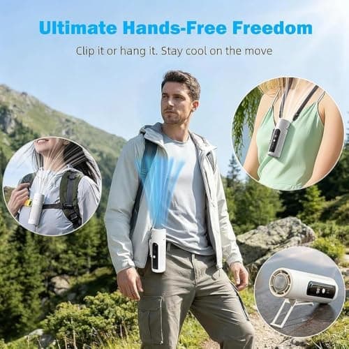 MUXZSIZ Handheld Cooling Fan 3000mAh Portable Rechargeable,white — view 3
