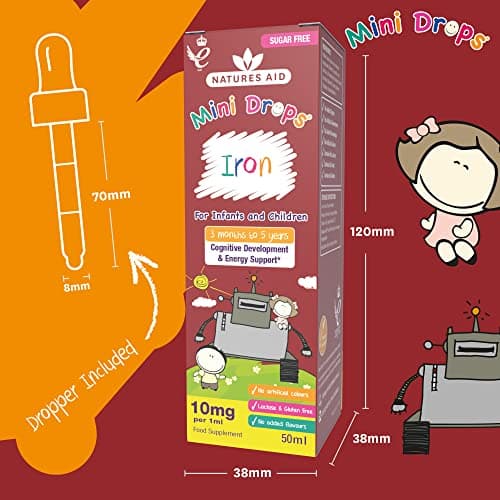Natures Aid Mini Drops Iron Supplement for Kids & Children - 50ml — view 3