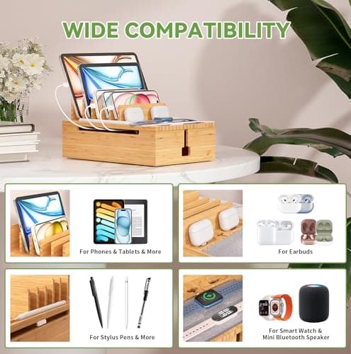 Pezin & Hulin Bamboo Charging Station for Multiple Devices Natural — view 6