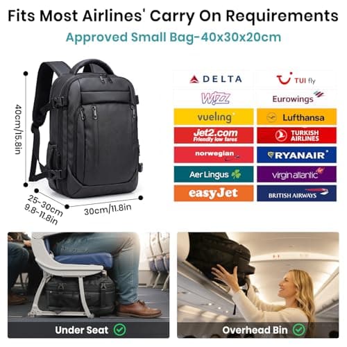 Tavoxda Vacuum Backpack Travel Bag with Pump, 40x30x20 Underseat Cabin Bag — view 4