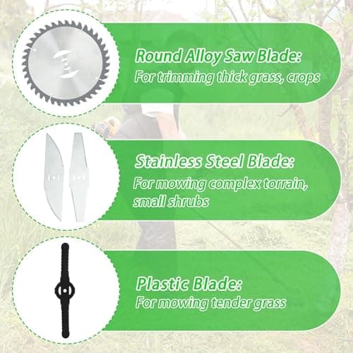 36Pcs Cordless Strimmer Blades Replacement Accessories,30 Pcs Plastic Grass Trimmer Blades and 6pcs Brush Cutter Blade Metal Blade,Lawn Strimmer Acces — view 5