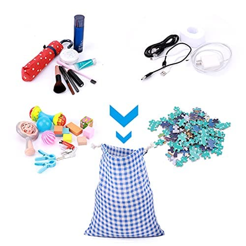 Amoyie Cotton Drawstring Bag 3pcs, Kids Storage Bag, Fabric Organiser Pouch — view 3